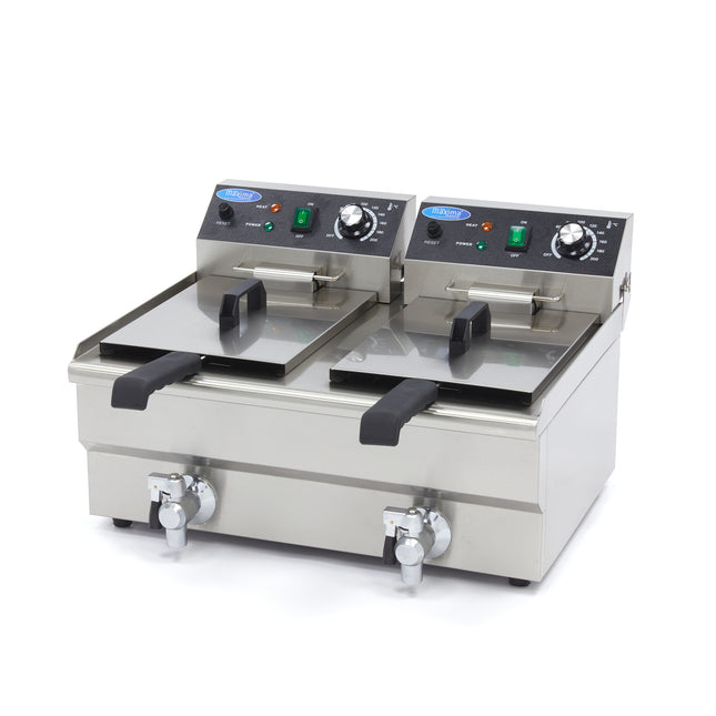 Deep Fryer | 2 x 10L | 2 Baskets | with Drain Tap 1