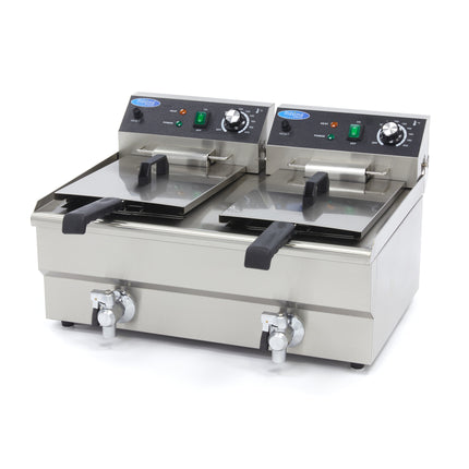 Deep Fryer | 2 x 13L | 2 Baskets | with Drain Tap 1