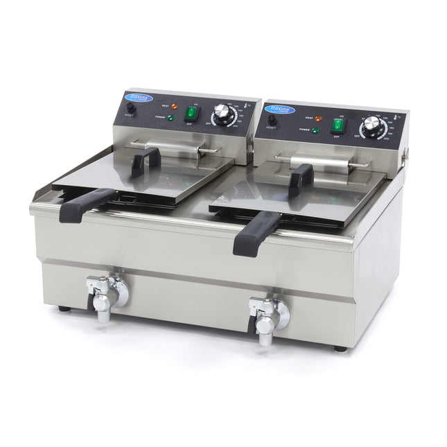 Deep Fryer | 2 x 13L | 2 Baskets | with Drain Tap 1