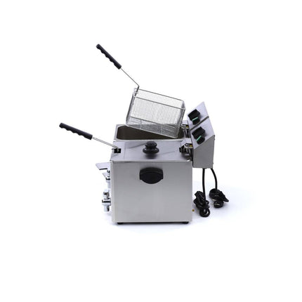 Deep Fryer | 2 x 8L | 2 Baskets | with Drain Tap 3