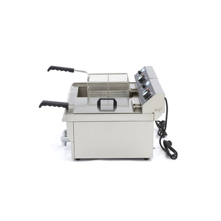 Deep Fryer | 2 x 16L | 2 Baskets | with Drain Tap 3