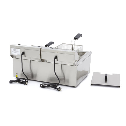 Deep Fryer | 2 x 16L | 2 Baskets | with Drain Tap 4