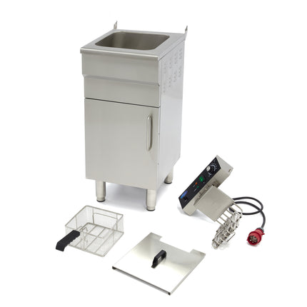 Deep Fryer | 16L | 1 Basket | with Drain Tap and Stand | 400V 8