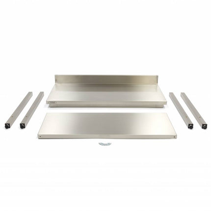 Stainless Steel Table | 60 x 60cm | Adjustable Height | with Backsplash and Storage Shelf 4