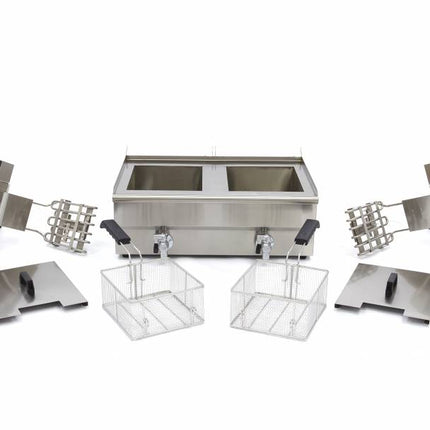 Deep Fryer | 2 x 16L | 2 Baskets | with Drain Tap 8