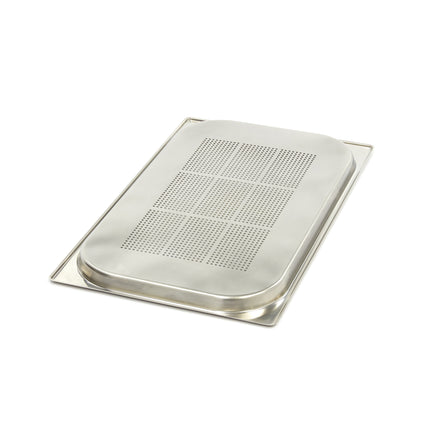 Gastronorm Container | 1/1 GN | 2cm Deep | Stainless Steel | Perforated 2
