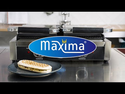 Contact Grill | Grooved | Double Grill Plate | 2 x 22cm 9
